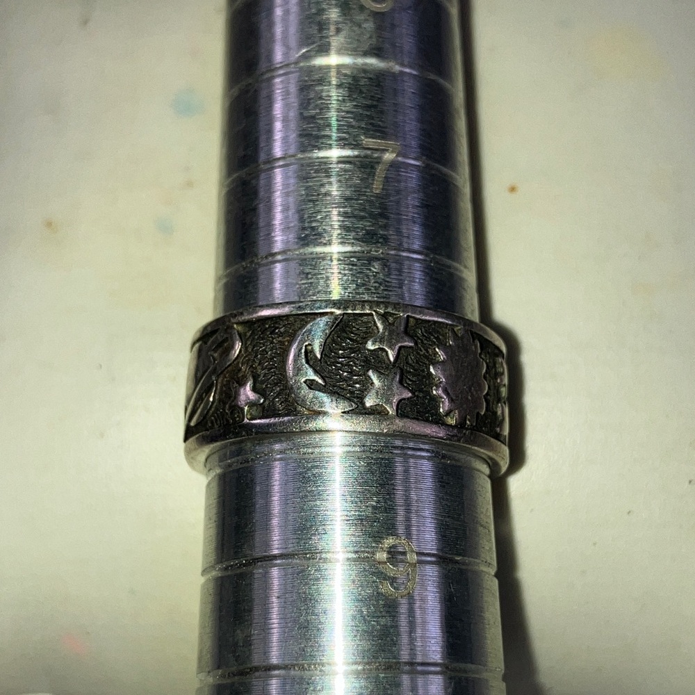 Sterling Silver Ring with Celestial Motifs